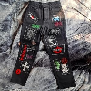 Current mood patched pants